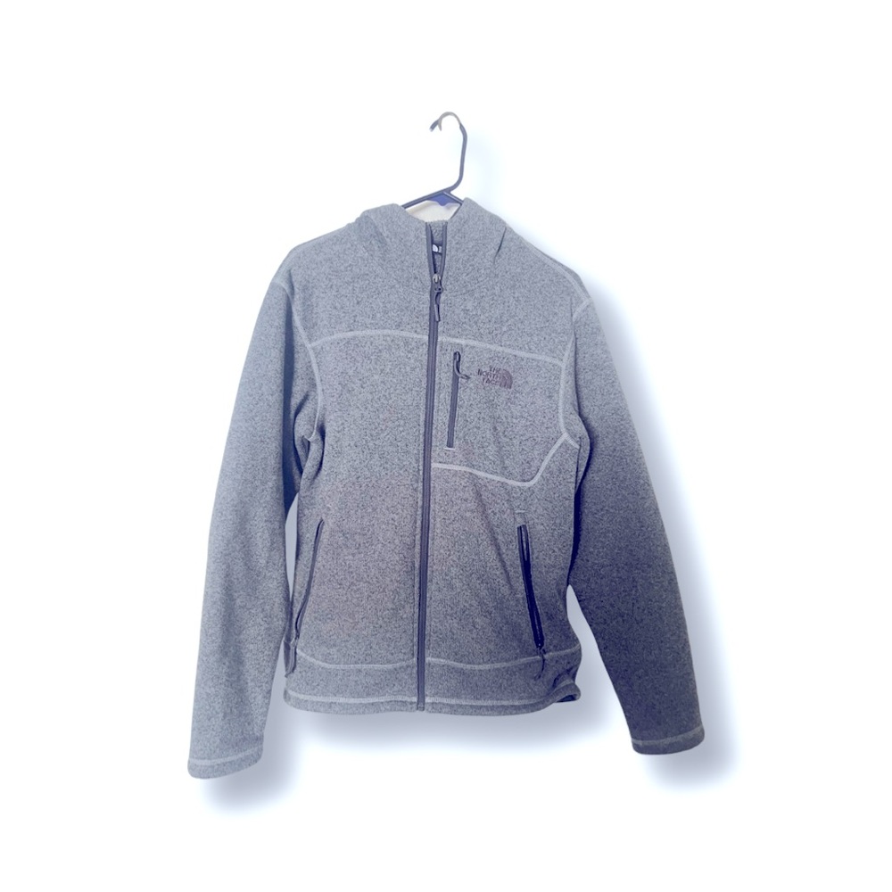 Gray North Face Zip-Up Hoodie
